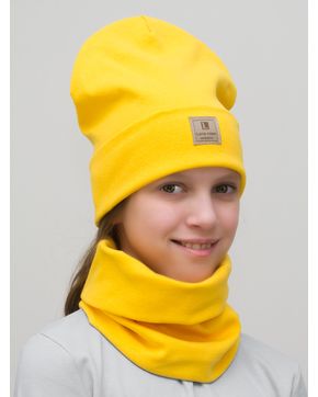Комплект для девочки шапка+снуд Мишель (Цвет желтый)