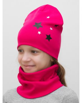 Комплект для девочки шапка+снуд Звезды