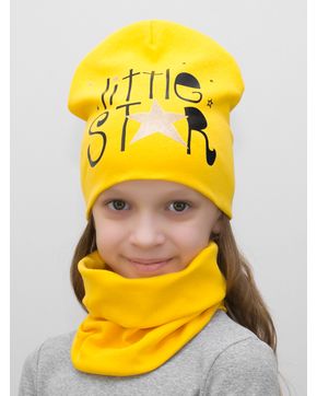 Комплект для девочки шапка+снуд Litle Star (Цвет желтый)