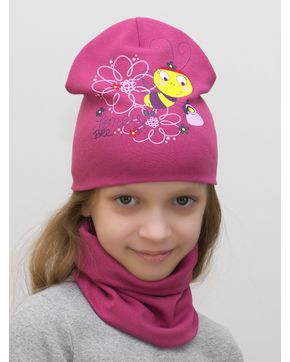 Комплект для девочки шапка+снуд Пчелка