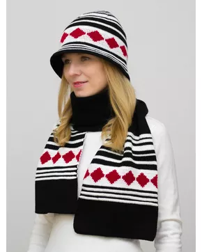 Комплект шляпа+шарф женский весна-осень Rama (Цвет красный)