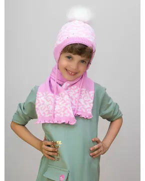 Комплект зимний для девочки шапка+шарф Милочка (Цвет светло сиреневый)