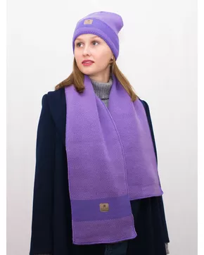Комплект женский весна-осень шапка+шарф Ариана (Цвет фиолетовый)