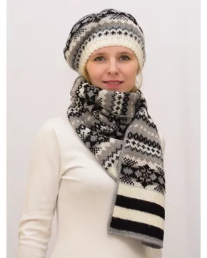 Комплект зимний женский берет+шарф Мариз (Цвет черный)