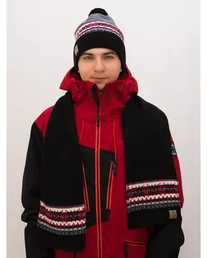 Комплект зимний мужской шапка+шарф Гарри (Цвет красный)