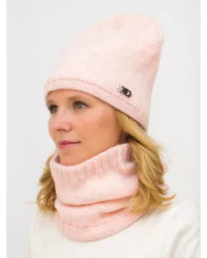 Комплект женский весна-осень шапка+снуд Джинс (Цвет светло-розовый)