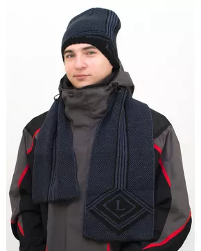 Комплект зимний мужской шапка+шарф Лекс (Цвет синий)
