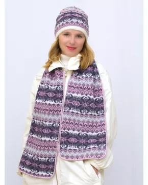 Комплект зимний женский шапка+шарф Марселан (Цвет фиолетовый)