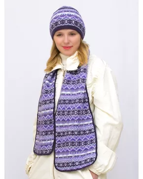 Комплект зимний женский шапка+шарф Морозко (Цвет фиолетовый)