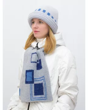 Комплект зимний женский шляпа+шарф Ариель (Цвет серый)