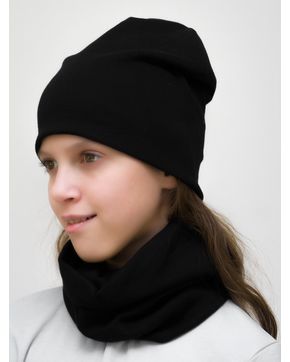 Комплект для девочки шапка+снуд (Цвет черный)