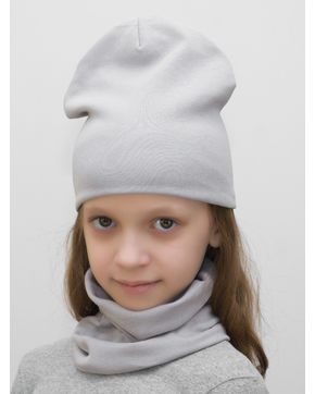 Комплект для девочки шапка+снуд (Цвет светло-серый)