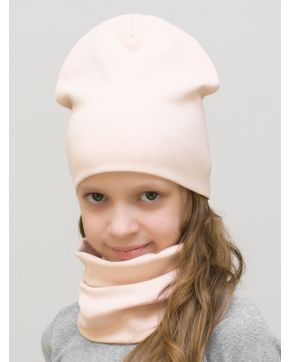Комплект для девочки шапка+снуд (Цвет светло-бежевый)