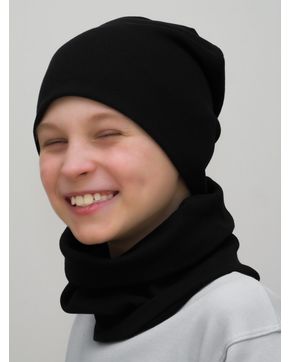 Комплект для мальчика шапка+снуд (Цвет черный)