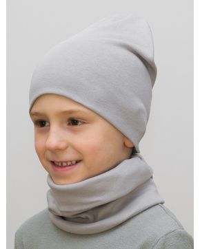 Комплект для мальчика шапка+снуд (Цвет светло-серый)