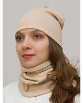 Комплект женский шапка+снуд (Цвет бежевый)
