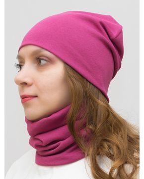 Комплект женский шапка+снуд (Цвет брусничный)