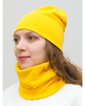 Комплект женский шапка+снуд (Цвет желтый)