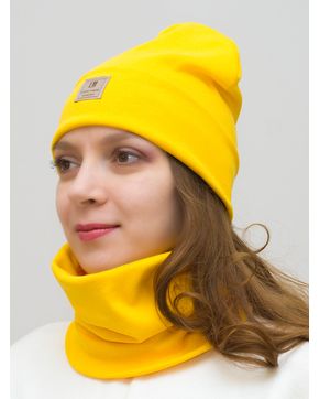 Комплект женский шапка+снуд Мишель (Цвет желтый)