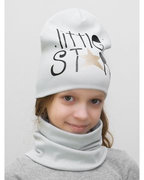 Комплект для девочки шапка+снуд Litle Star (Цвет светло-серый)