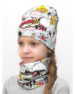 Комплект для девочки шапка+снуд Boom
