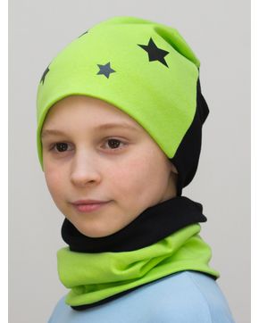 Комплект для мальчика шапка+снуд Double Stars (Цвет салатовый)