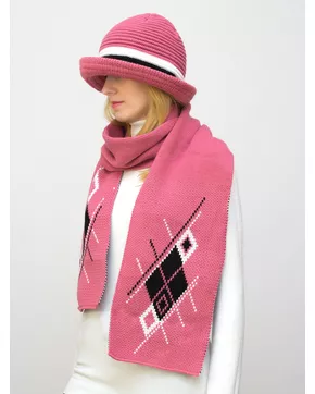 Комплект шляпа+шарф женский весна-осень Bloom (Цвет розовый)