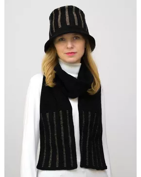Комплект шляпа+шарф женский весна-осень Drum (Цвет черный)