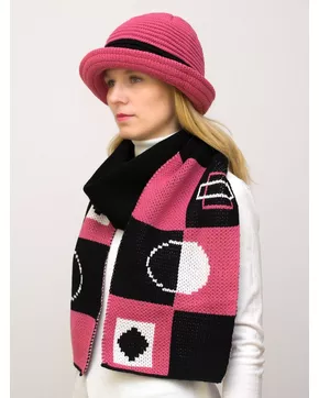 Комплект шляпа+шарф женский весна-осень Mario (Цвет светло-коралловый)