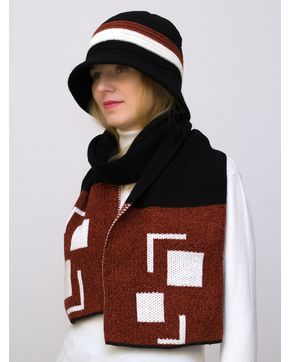 Комплект шляпа+шарф женский весна-осень Qadro (Цвет коричневый)