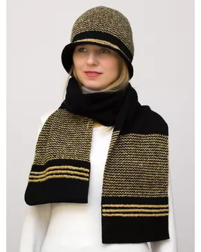 Комплект шляпа+шарф женский весна-осень Wave (Цвет черный)