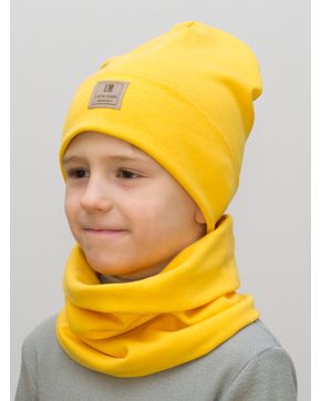 Комплект для мальчика шапка+снуд Мишель (Цвет желтый)