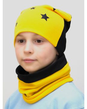 Комплект для мальчика шапка+снуд Double Stars (Цвет желтый)