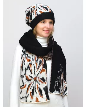 Комплект зимний женский шапка+шарф Камилла (Цвет терракот)