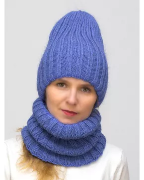 Комплект зимний женский шапка+снуд Жасмин (Цвет фиолетовый)