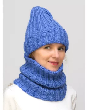 Комплект зимний женский шапка+снуд Жизель (Цвет лавандовый)