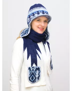 Комплект зимний женский шапка+снуд Алсу (Цвет светло-синий)