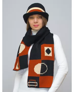 Комплект шляпа+шарф женский весна-осень Mario (Цвет черный)