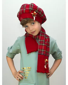 Комплект осенний для девочки берет+шарф Куколка (Цвет красный) разные куклы