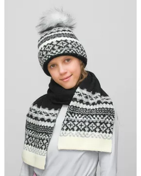Комплект зимний для девочки шапка+шарф Ульяна (Цвет черный)