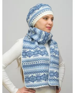 Комплект зимний женский берет+шарф Мариз (Цвет серо-голубой)