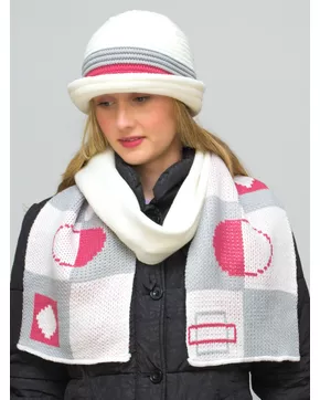 Комплект шляпа+шарф женский весна-осень Mario (Цвет розовый)