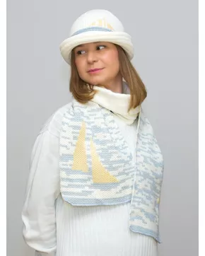 Комплект шляпа+шарф женский весна-осень Sailor (Цвет белый)