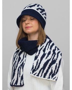 Комплект шляпа+шарф женский весна-осень Mariana (Цвет темно-синий)