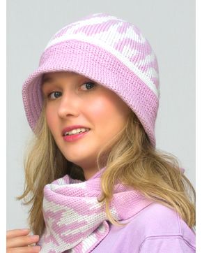 Комплект шляпа+шарф женский весна-осень Mariana (Цвет светло-сиреневый)