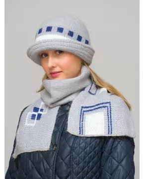Комплект зимний женский шляпа+шарф Ариель (Цвет светло-синий)