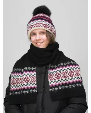 Комплект зимний для девочки шапка+шарф Ульяна (Цвет бордовый)