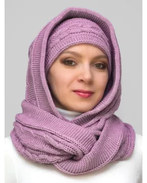 Комплект женский повязка+капор Маргарита (Цвет лавандово-розовый)