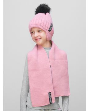 Комплект зимний для девочки шапка+шарф Альма (Цвет светло-розовый)