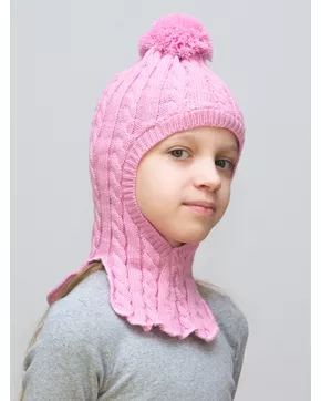 Шапка-шлем для девочки весна-осень Лиза (Цвет розовый)